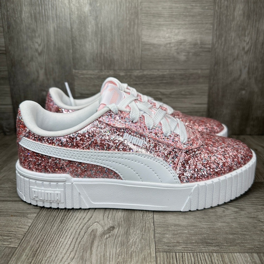 Puma Cali Dream Kids 3 Pink Glitter Sparkly Platform Sneakers NEW